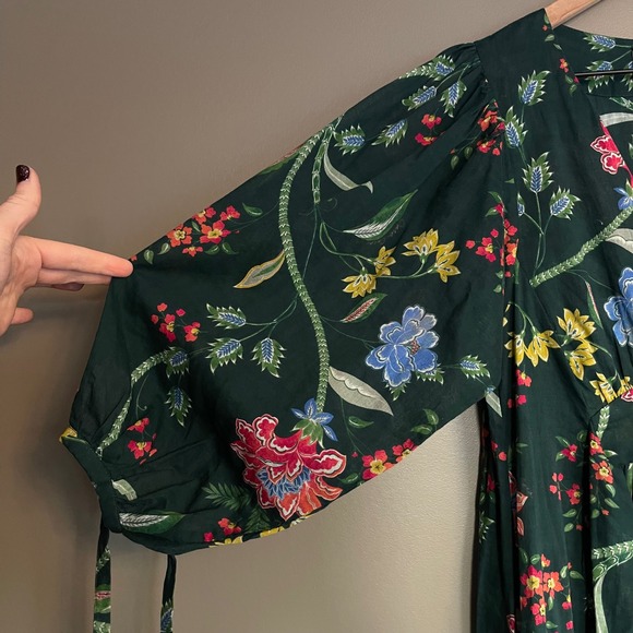 Cara Cara Millbrook Dress Green Pink Floral Size XS Mini Flouncy Chic Feminine - Picture 12 of 16